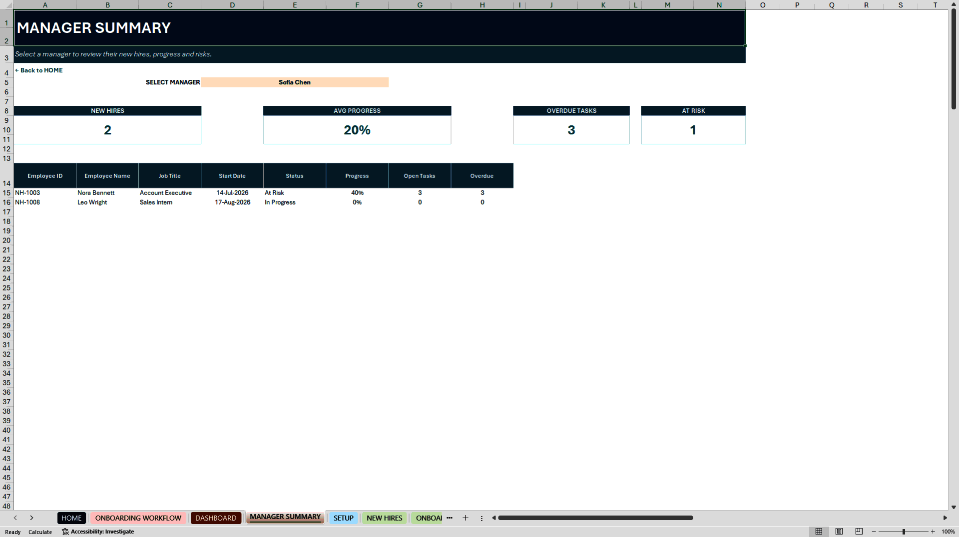 Employee Onboarding & Probation Tracker Excel Toolkit (Excel template (XLSX)) Preview Image