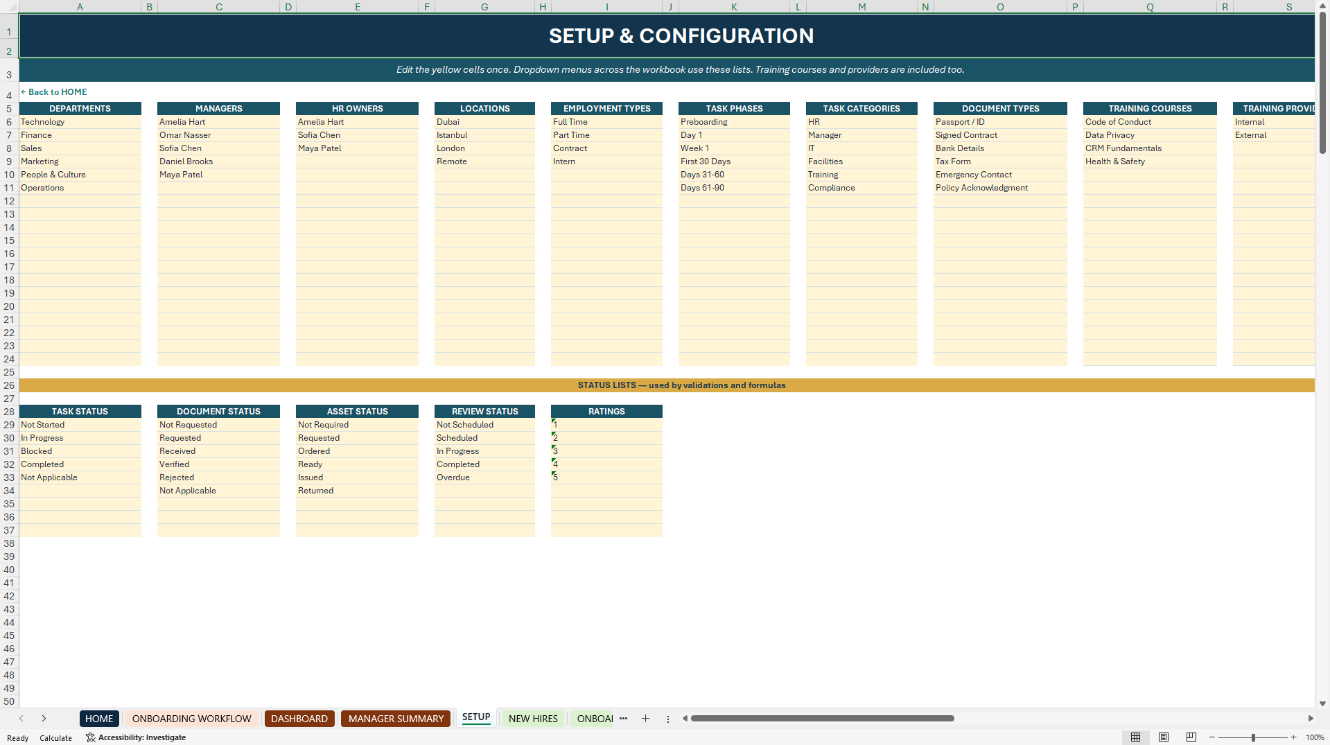 Employee Onboarding & Probation Tracker Excel Toolkit (Excel template (XLSX)) Preview Image