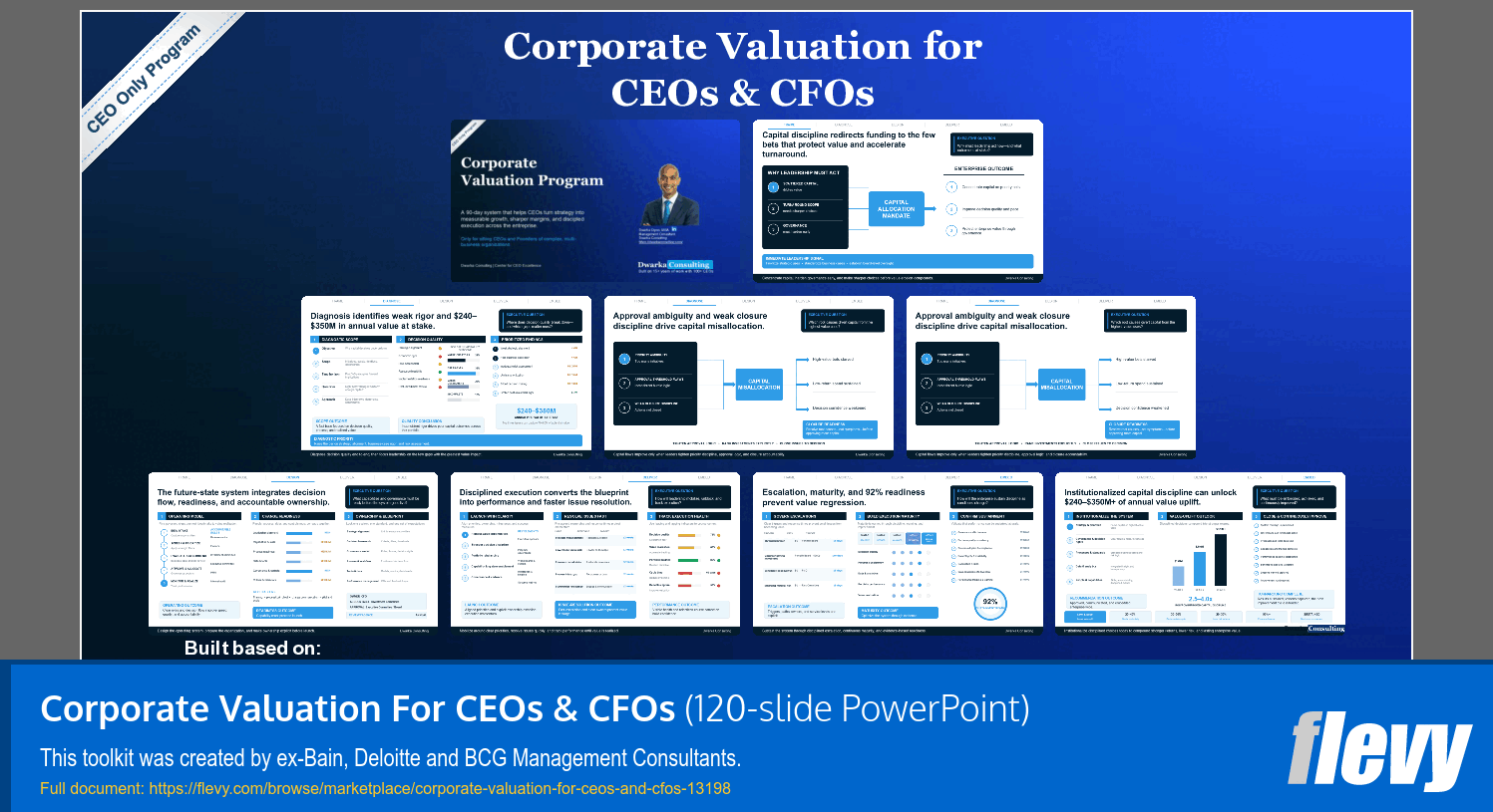 Corporate Valuation For CEOs & CFOs (120-slide PPT PowerPoint presentation template (PPTX)) Preview Image