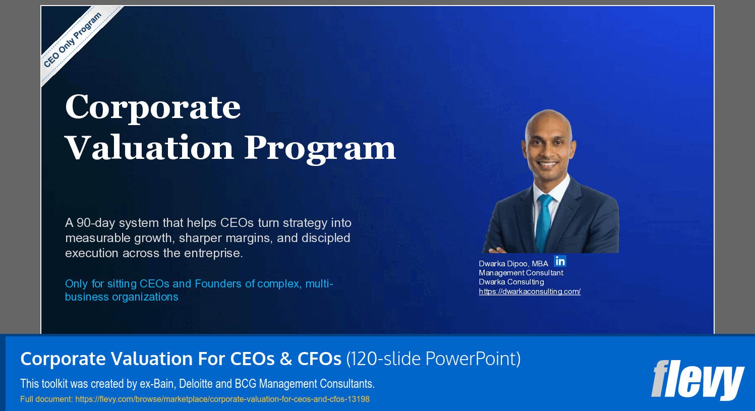 Corporate Valuation For CEOs & CFOs (120-slide PPT PowerPoint presentation template (PPTX)) Preview Image