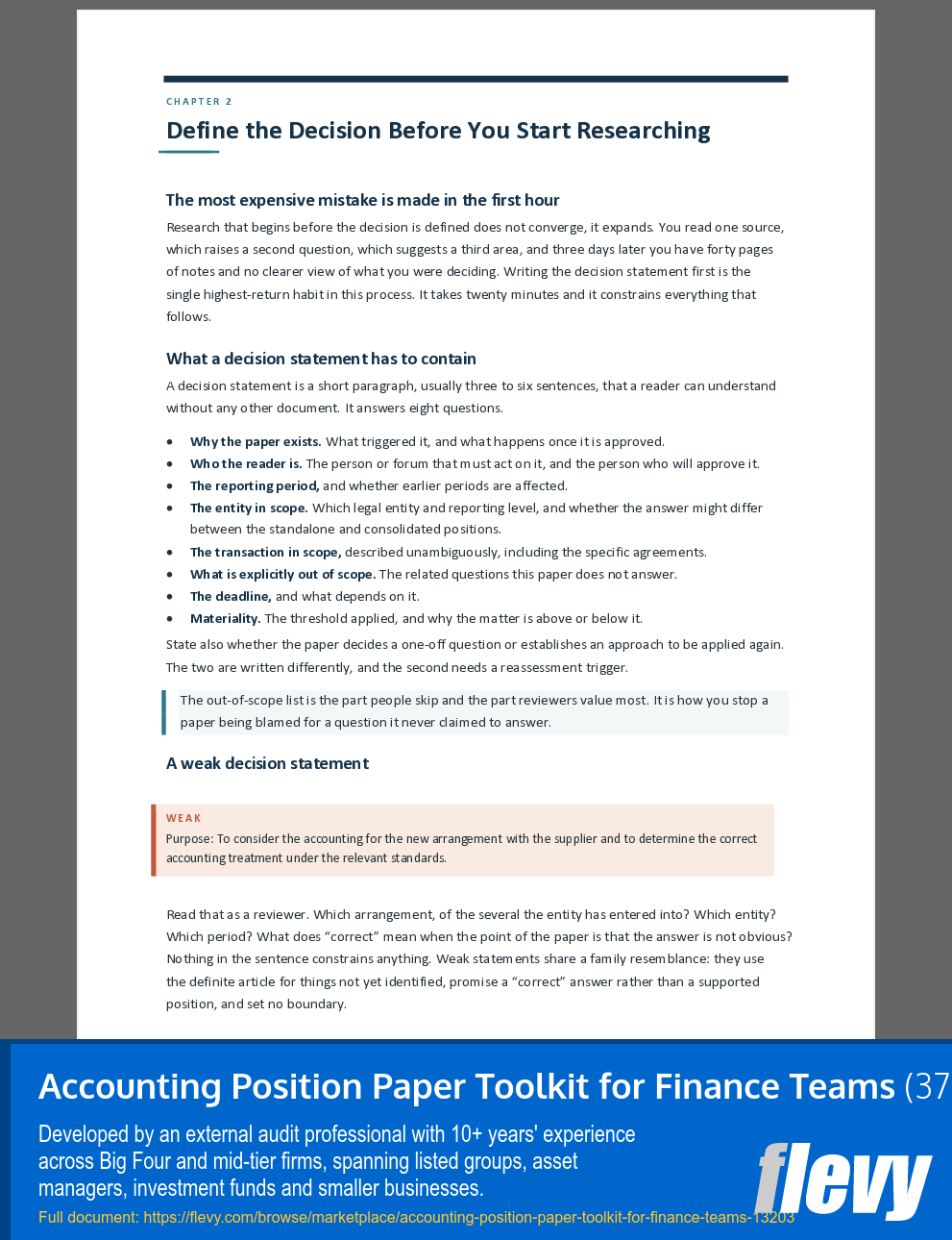 Accounting Position Paper Toolkit for Finance Teams (37-page PDF document) Preview Image
