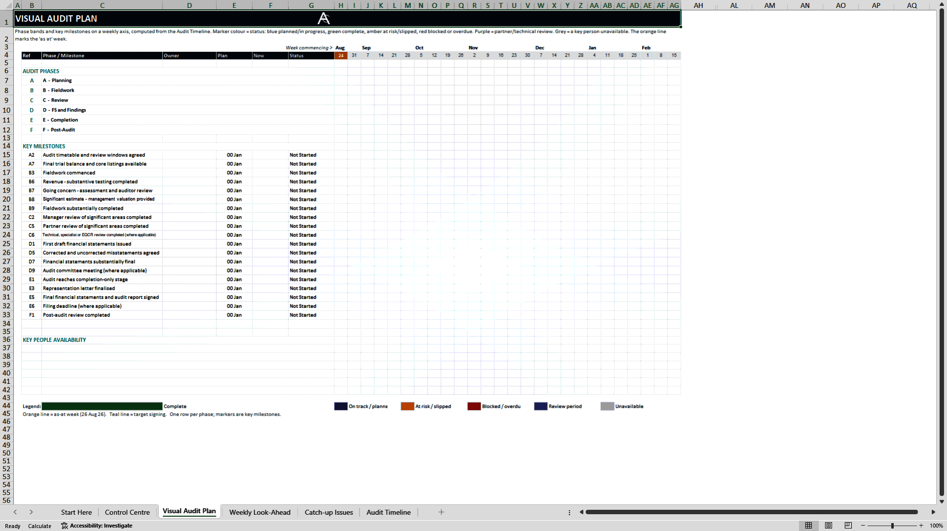 External Audit Timeline Template for Finance Teams (Excel template (XLSX)) Preview Image