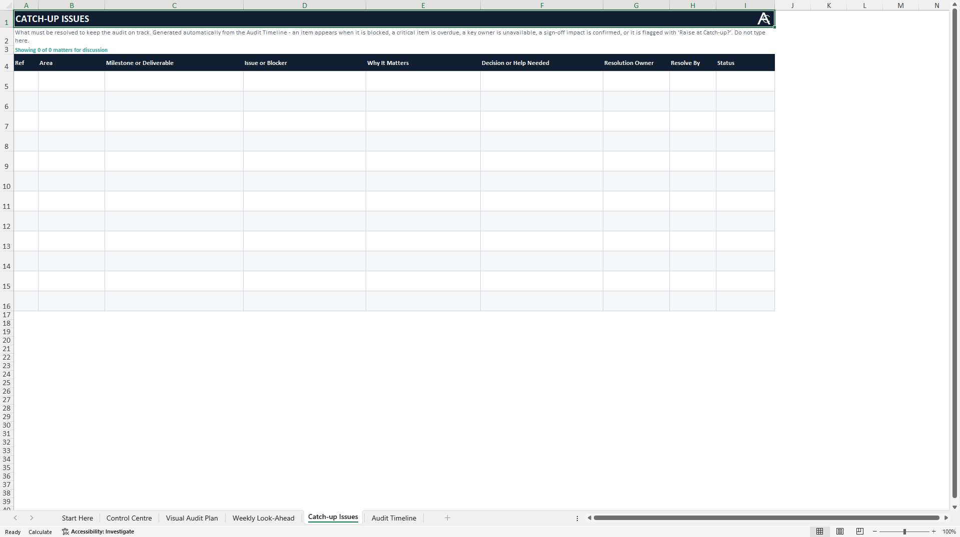 External Audit Timeline Template for Finance Teams (Excel template (XLSX)) Preview Image