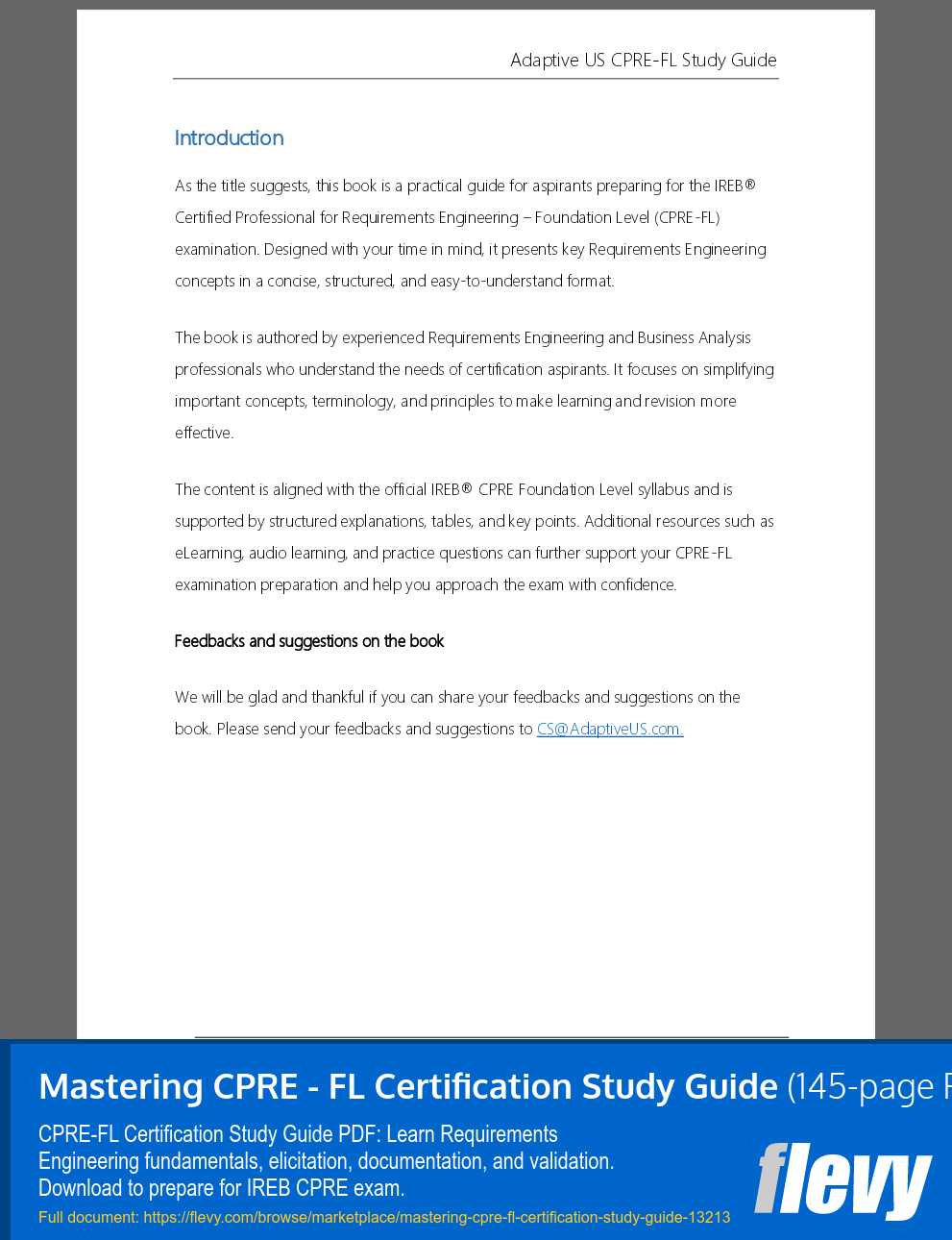 Mastering CPRE - FL Certification Study Guide (145-page PDF document) Preview Image