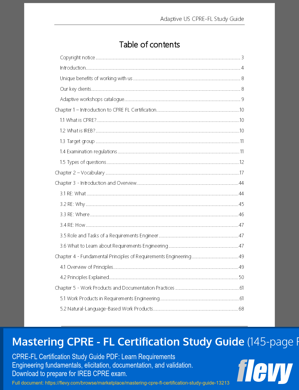 Mastering CPRE - FL Certification Study Guide (145-page PDF document) Preview Image