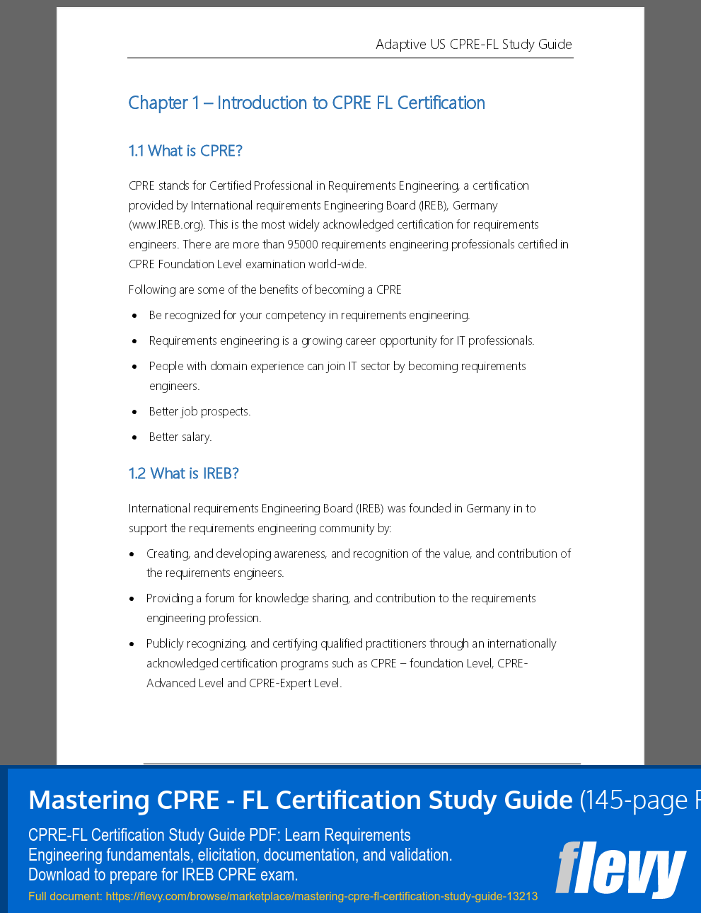 Mastering CPRE - FL Certification Study Guide (145-page PDF document) Preview Image