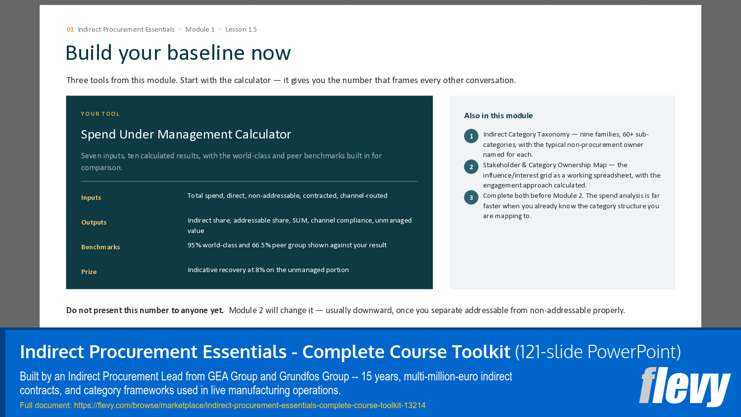 Indirect Procurement Essentials - Complete Course Toolkit (121-slide PPT PowerPoint presentation template (PPTX)) Preview Image
