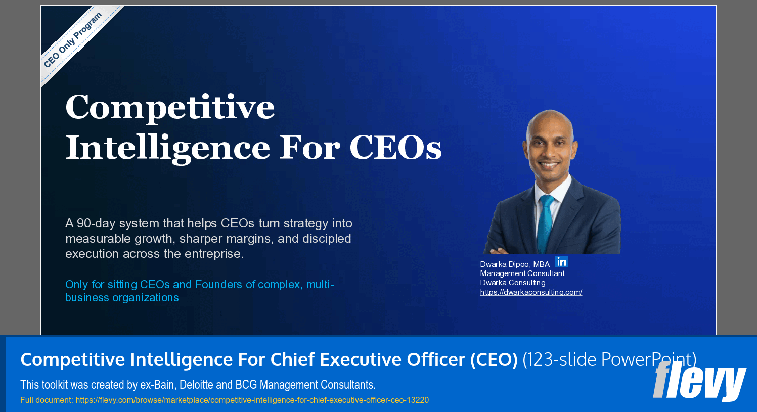 Competitive Intelligence For Chief Executive Officer (CEO) (123-slide PPT PowerPoint presentation template (PPTX)) Preview Image