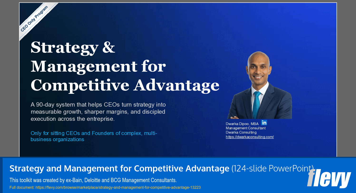 Strategy and Management for Competitive Advantage (124-slide PPT PowerPoint presentation template (PPTX)) Preview Image