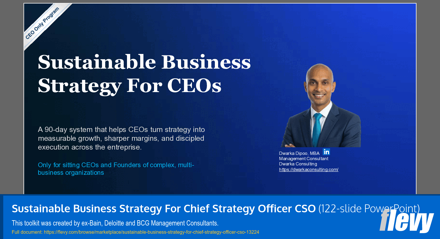 Sustainable Business Strategy For Chief Strategy Officer CSO (122-slide PPT PowerPoint presentation template (PPTX)) Preview Image