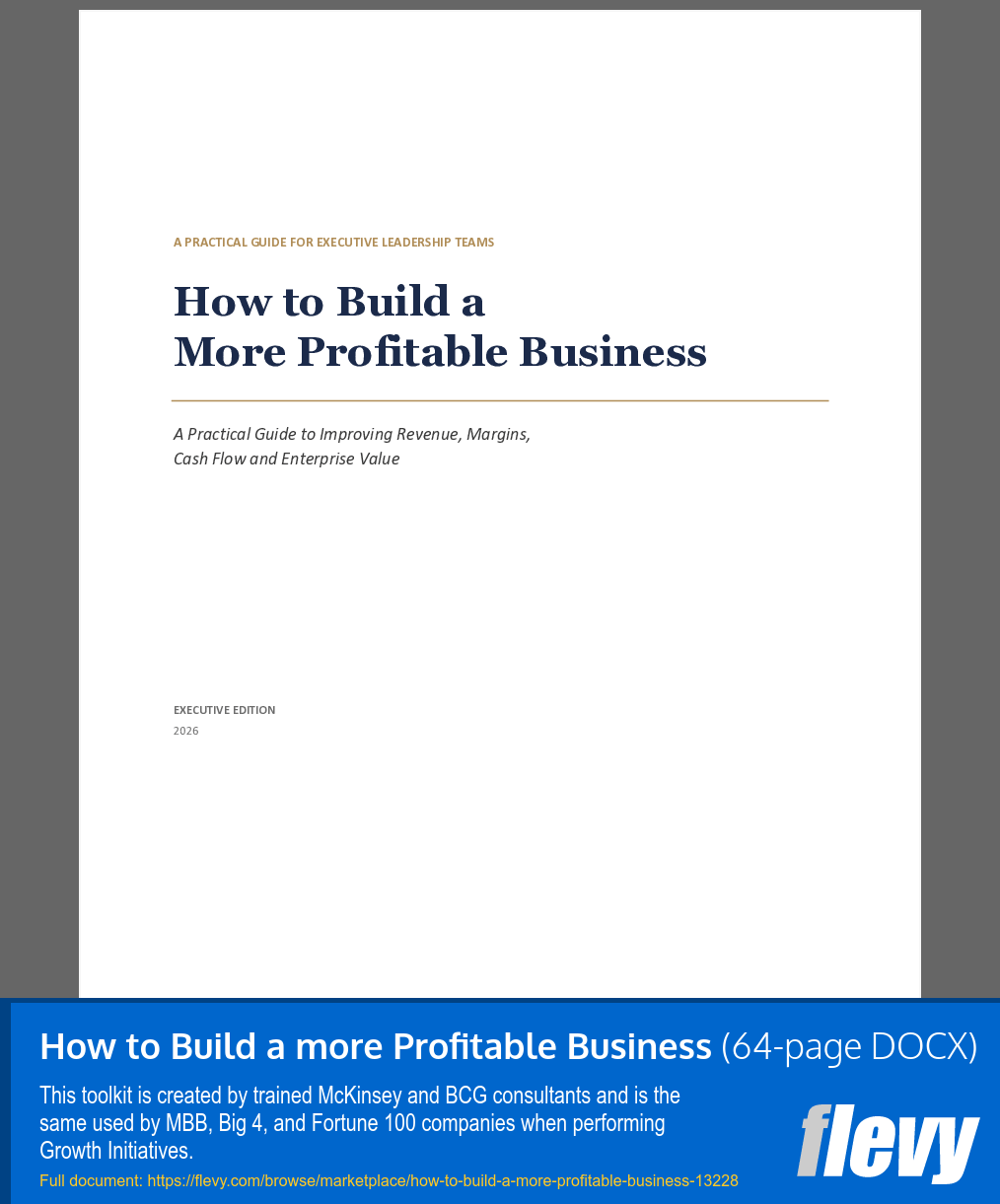 How to Build a more Profitable Business (64-page Word document) Preview Image
