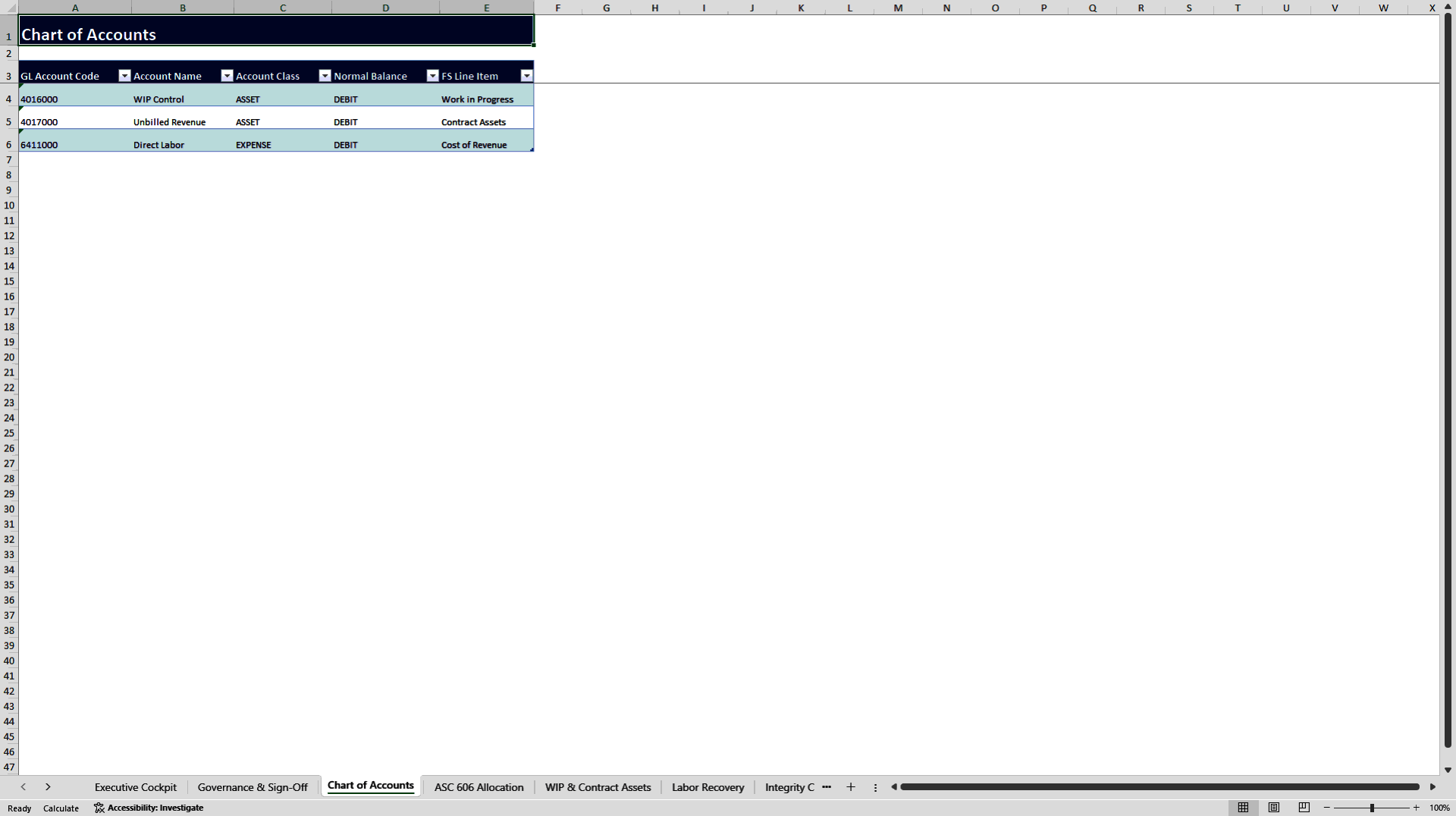 Enterprise ASC 606 Revenue Recognition Control Tower (Excel template (XLSX)) Preview Image