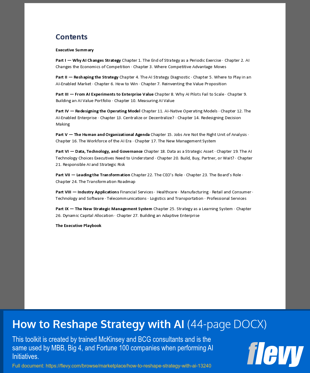 How to Reshape Strategy with AI (44-page Word document) Preview Image