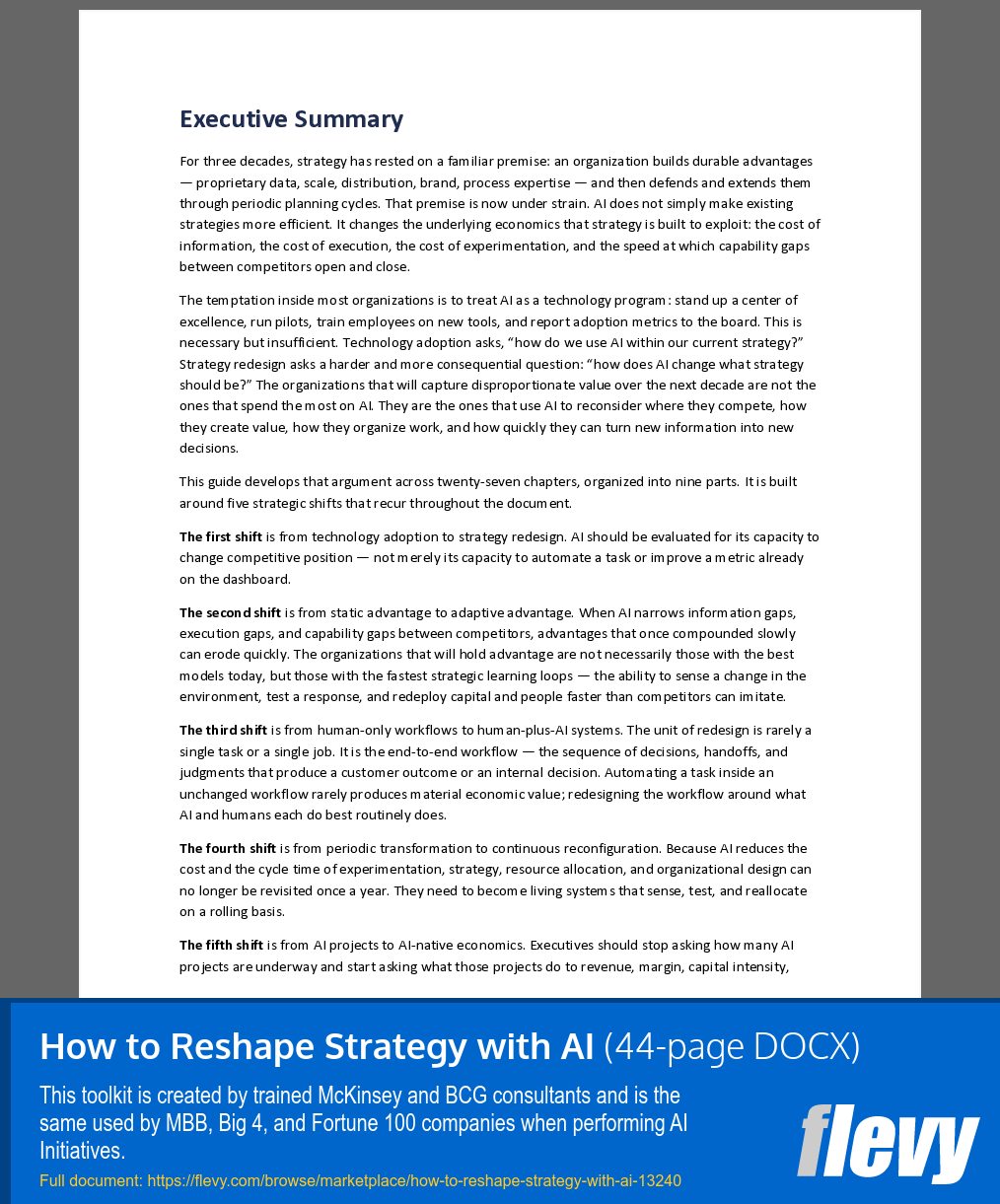 How to Reshape Strategy with AI (44-page Word document) Preview Image