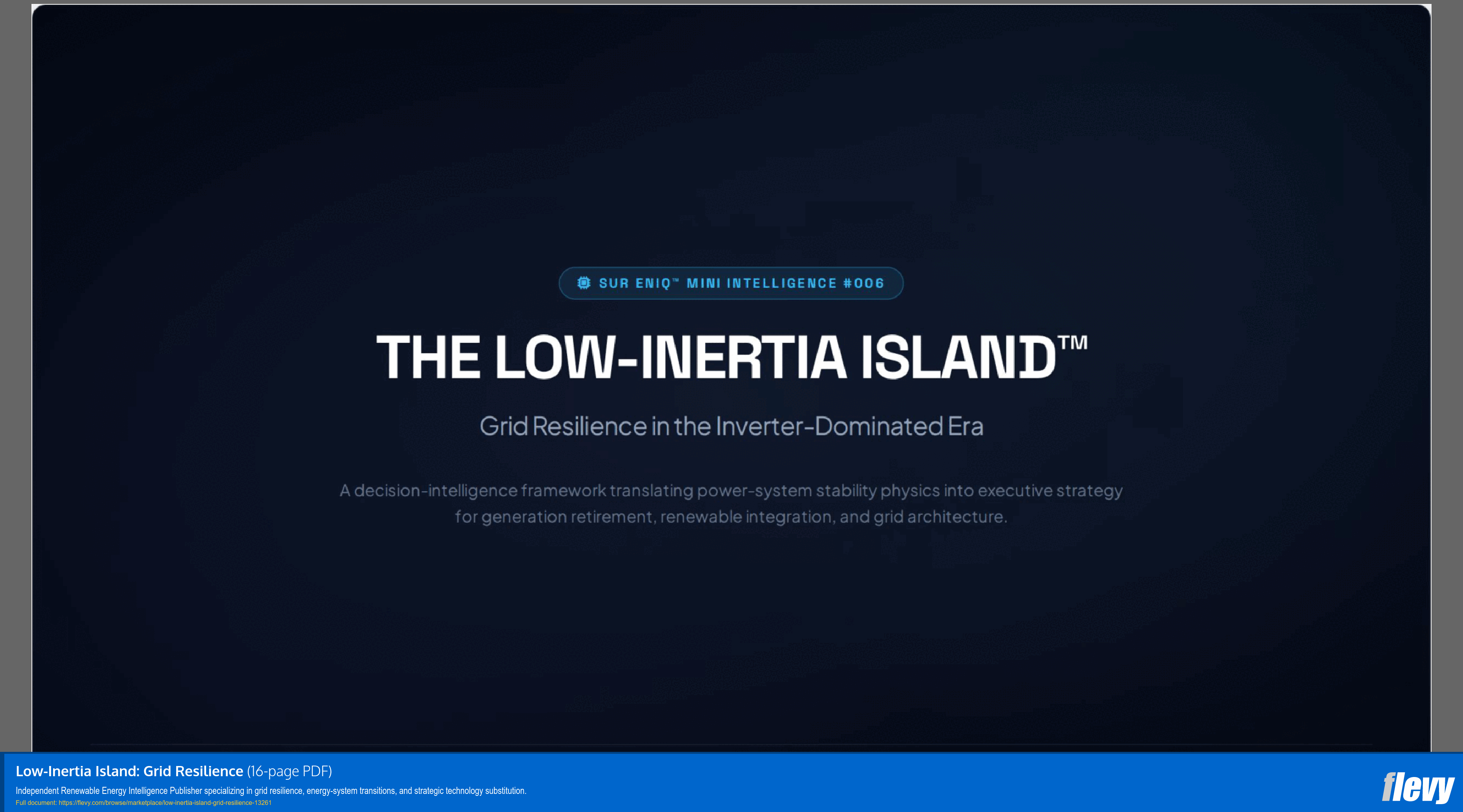 Low-Inertia Island: Grid Resilience (16-page PDF document) Preview Image