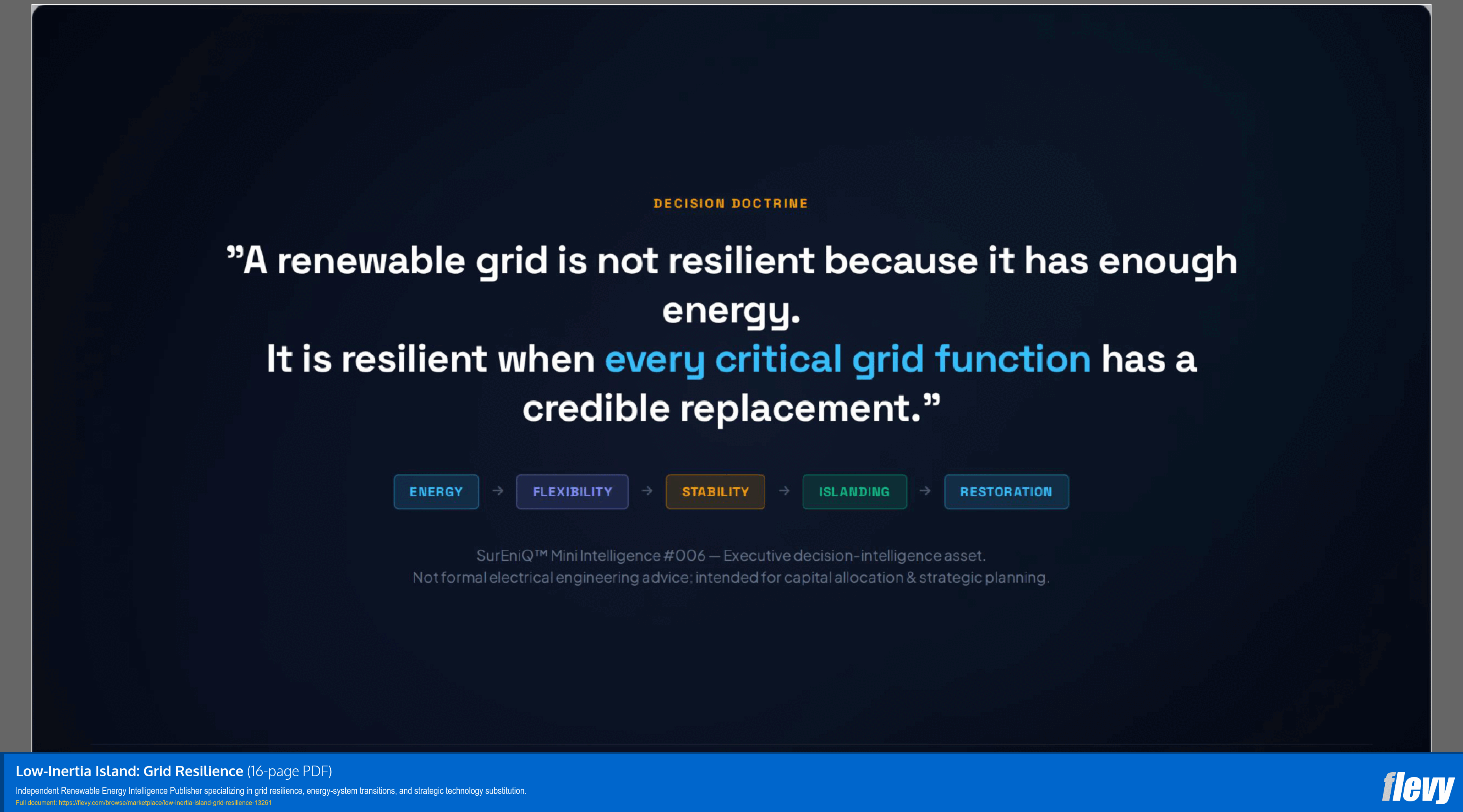 Low-Inertia Island: Grid Resilience (16-page PDF document) Preview Image