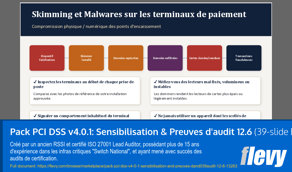 Pack PCI DSS v4.0.1: Sensibilisation & Preuves d'audit 12.6 (39-slide PPT PowerPoint presentation template (PPTX)) Preview Image