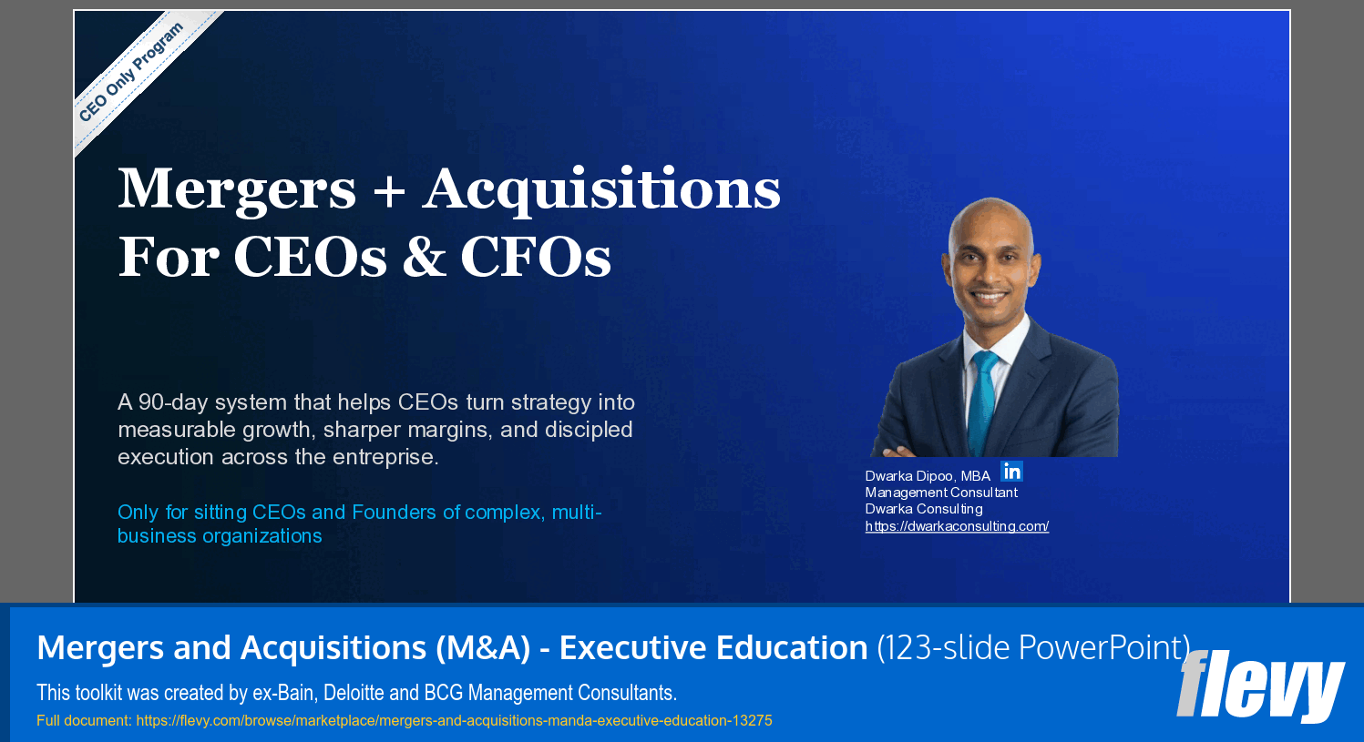 Mergers and Acquisitions (M&A) - Executive Education (123-slide PPT PowerPoint presentation template (PPTX)) Preview Image