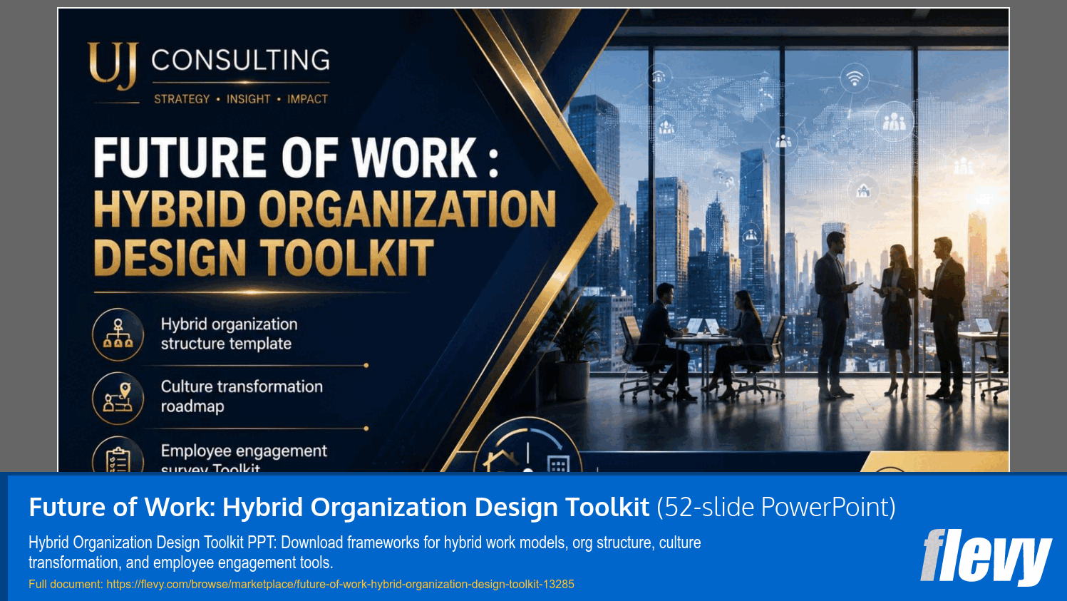 Future of Work: Hybrid Organization Design Toolkit (52-slide PPT PowerPoint presentation template (PPTX)) Preview Image