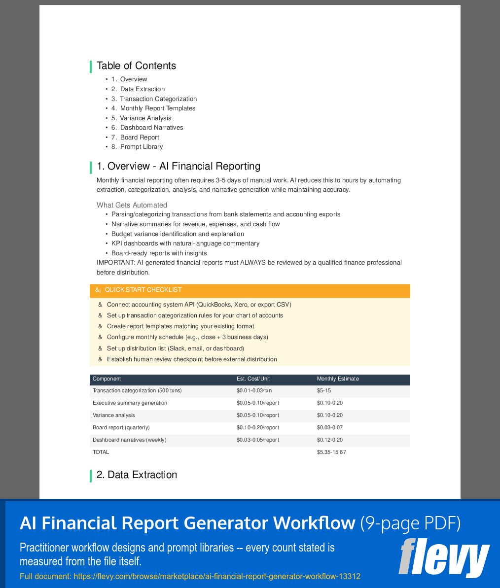 AI Financial Report Generator Workflow (9-page PDF document) Preview Image