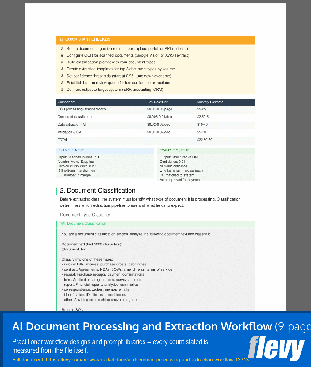 AI Document Processing and Extraction Workflow (9-page PDF document) Preview Image