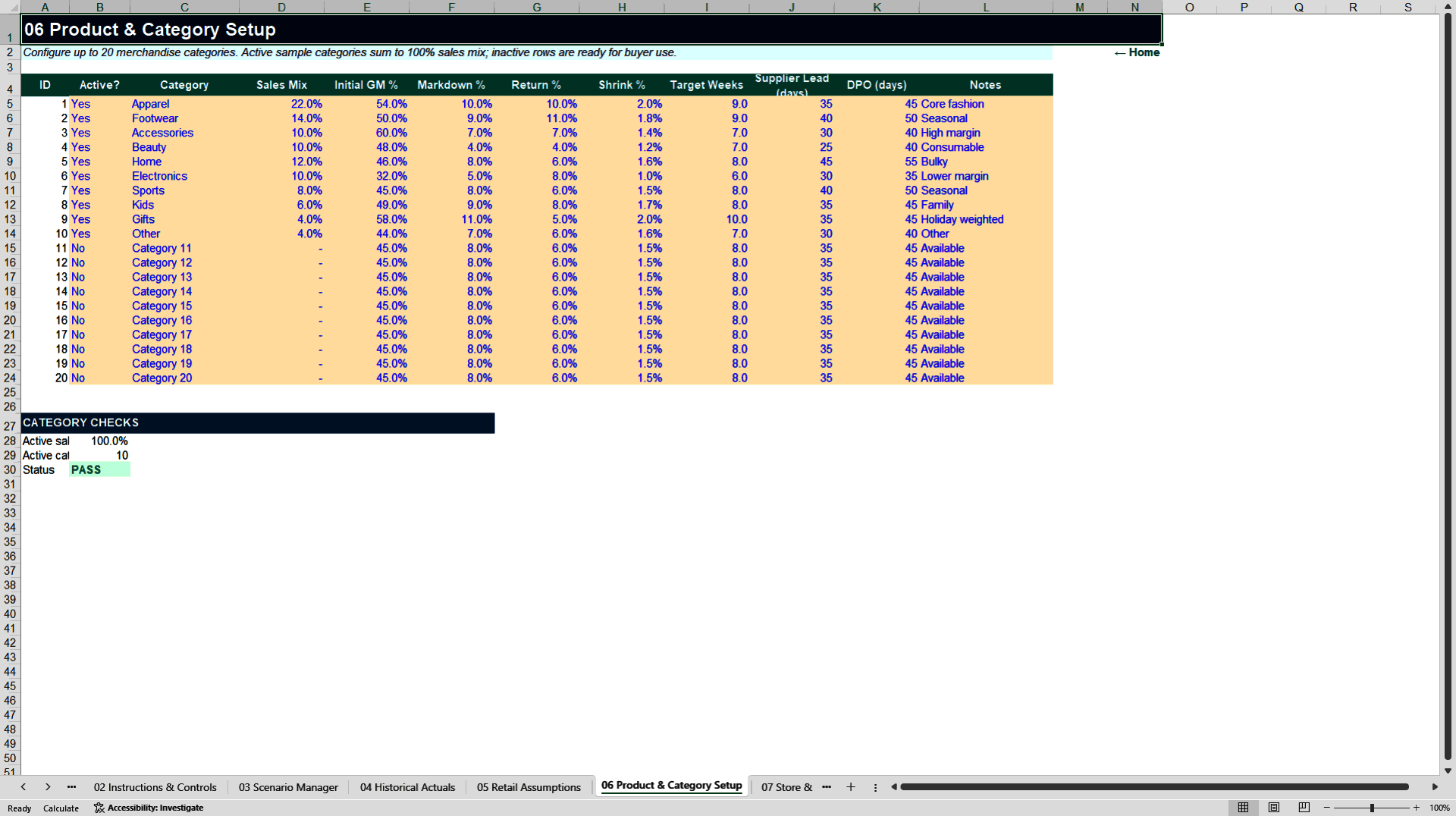 Retail Open-to-Buy & Omnichannel Financial Model (Excel template (XLSX)) Preview Image