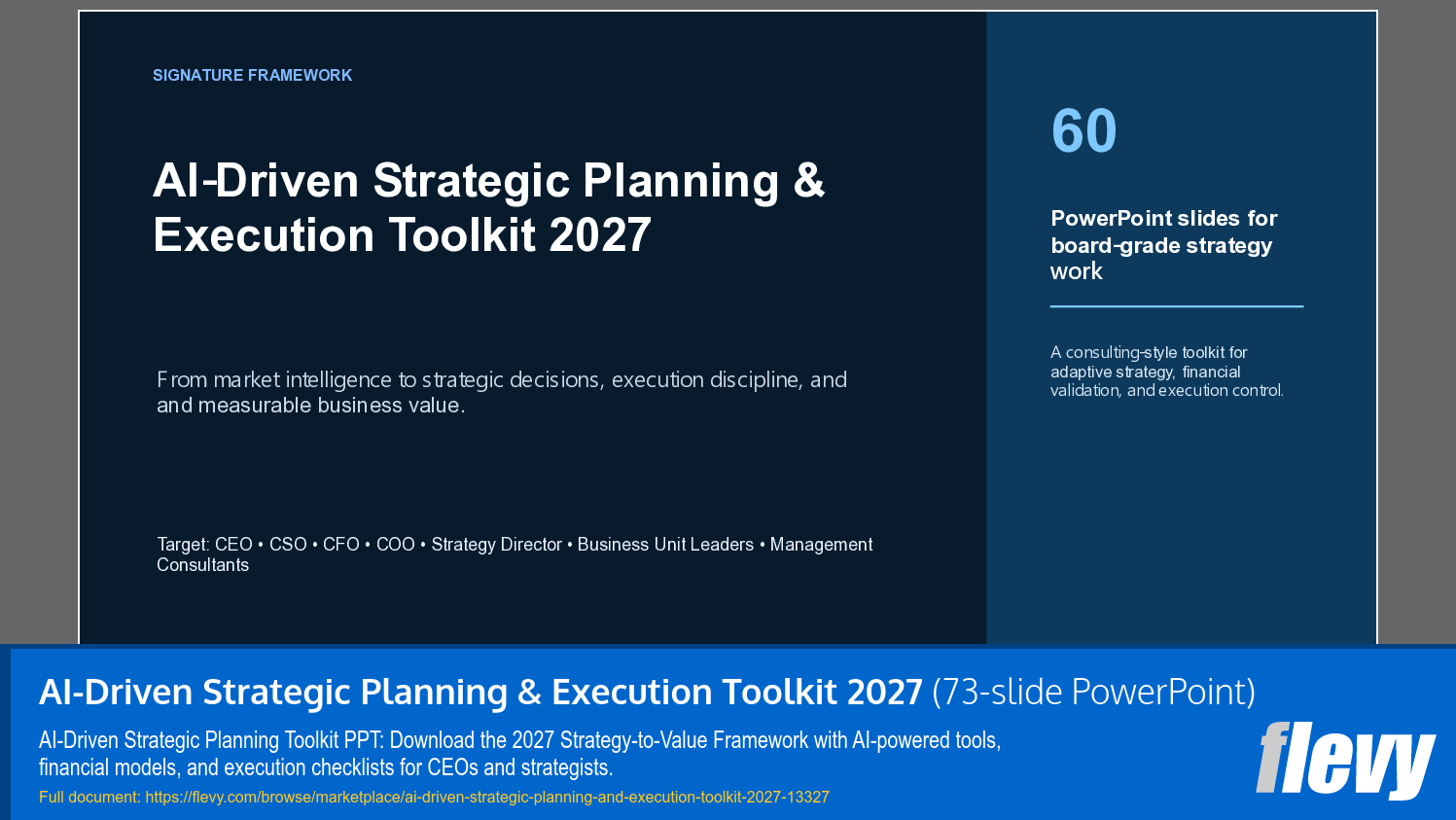 AI-Driven Strategic Planning & Execution Toolkit 2027 (73-slide PPT PowerPoint presentation template (PPTX)) Preview Image