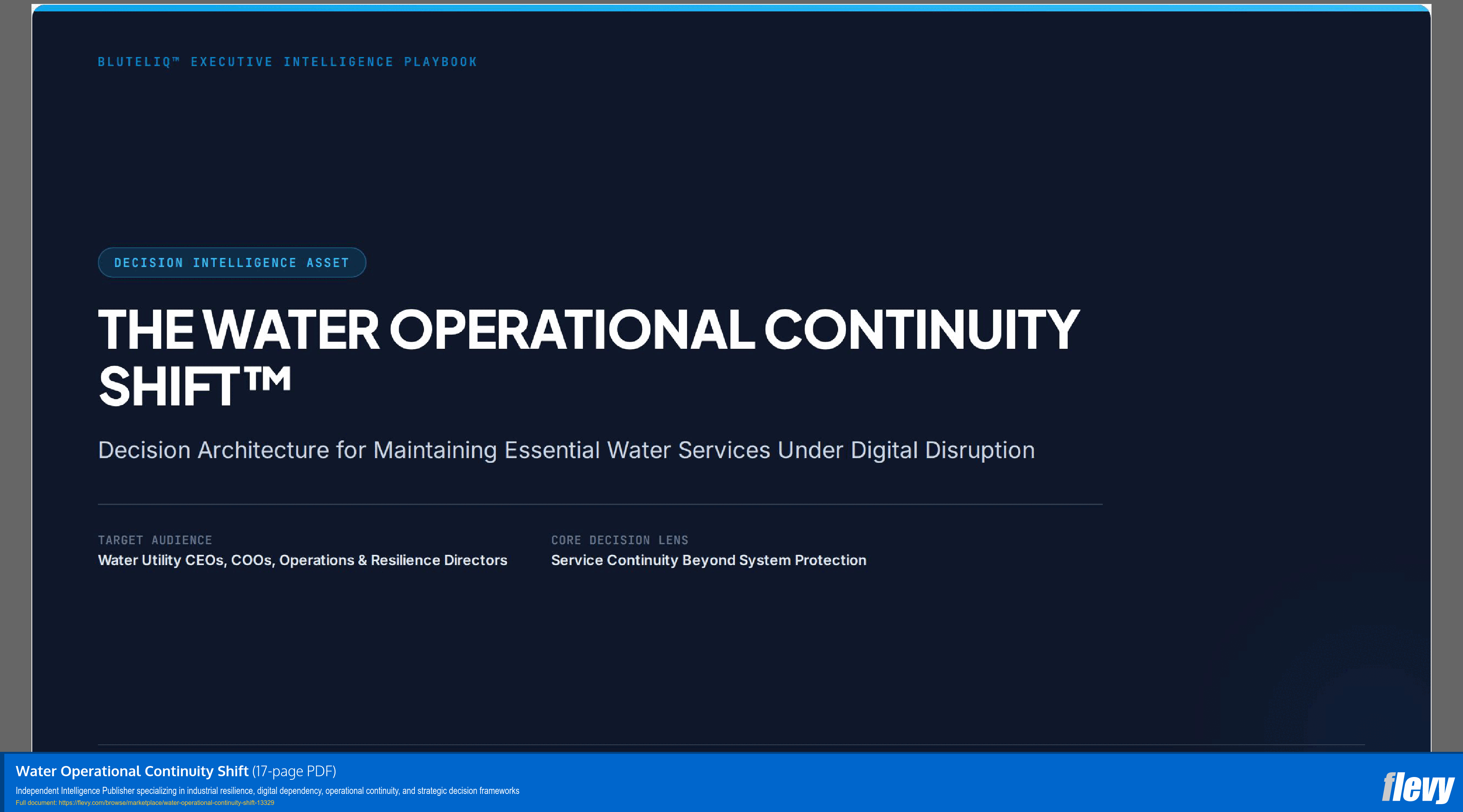 Water Operational Continuity Shift (17-page PDF document) Preview Image