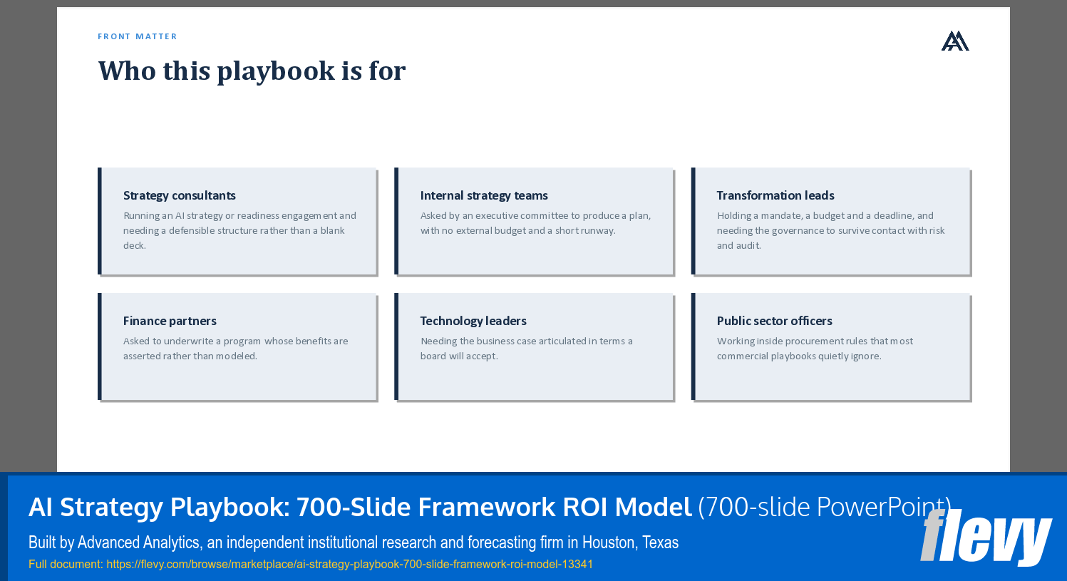 AI Strategy Playbook: 700-Slide Framework ROI Model (700-slide PPT PowerPoint presentation template (PPTX)) Preview Image
