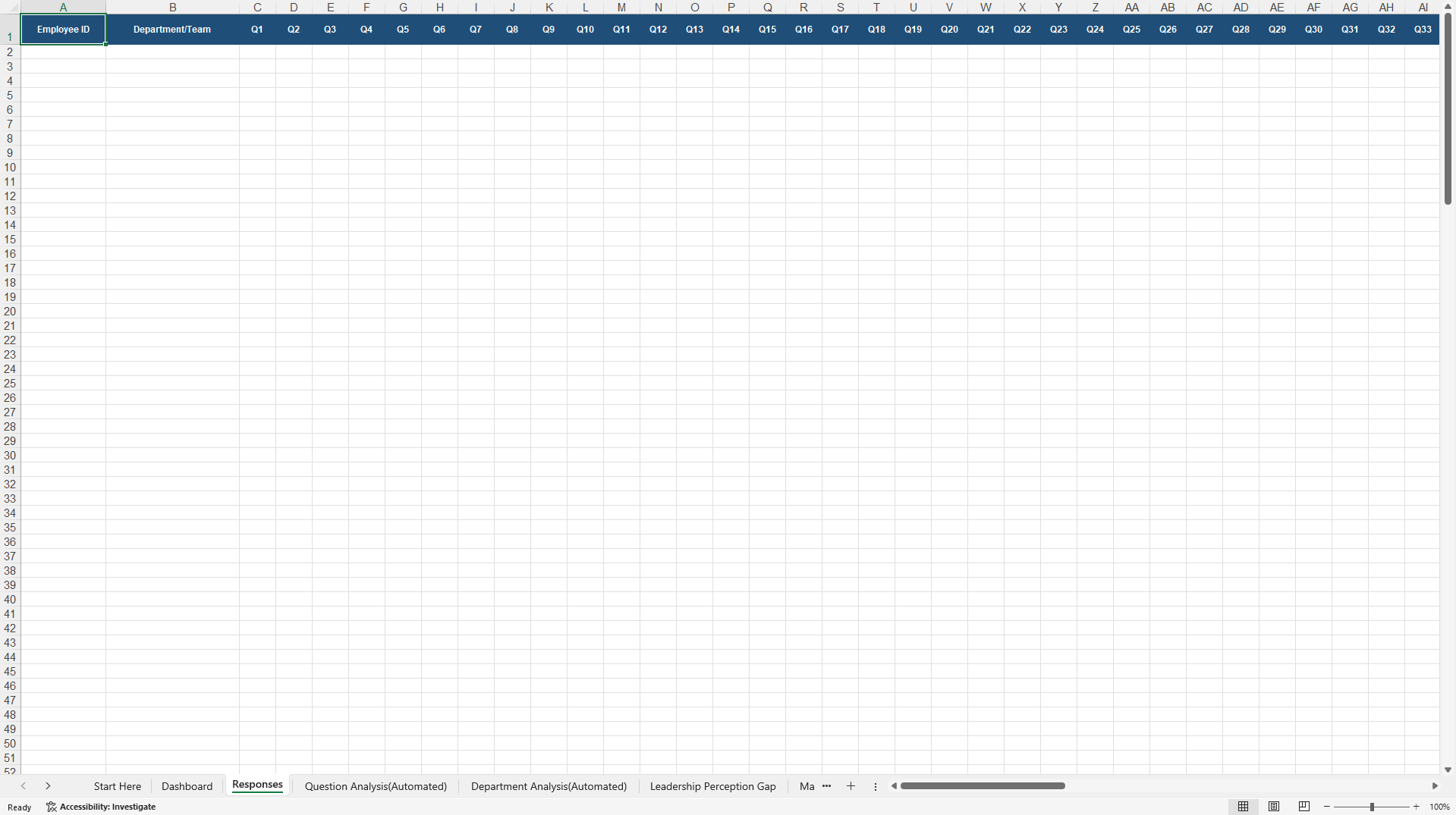 Employee Climate & Engagement Assessment Toolkit (Excel template (XLSX)) Preview Image