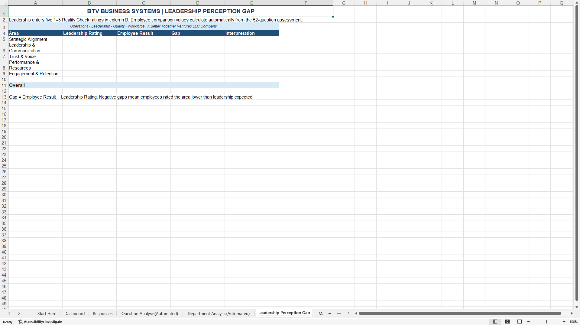 Employee Climate & Engagement Assessment Toolkit (Excel template (XLSX)) Preview Image