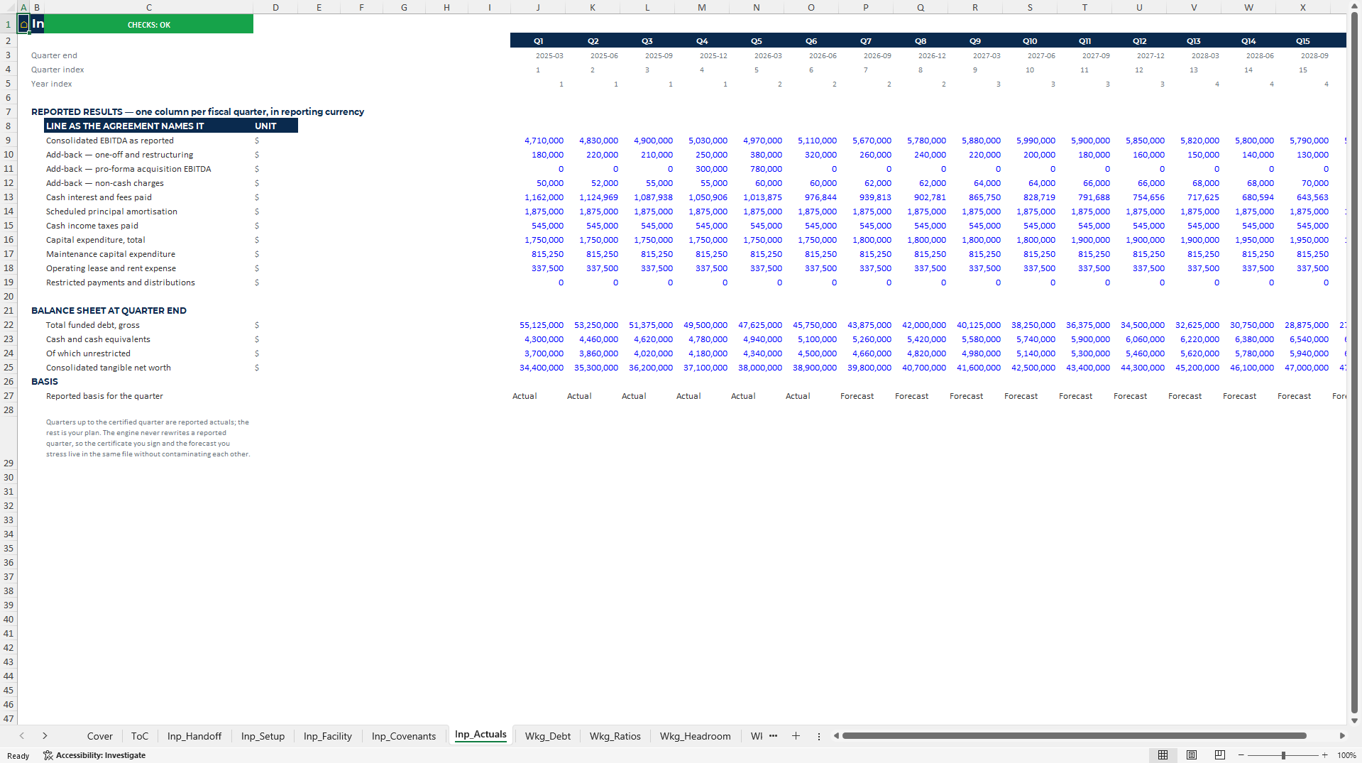 Covenant Headroom Monitor: Debt Compliance Excel Model (Excel template (XLSX)) Preview Image