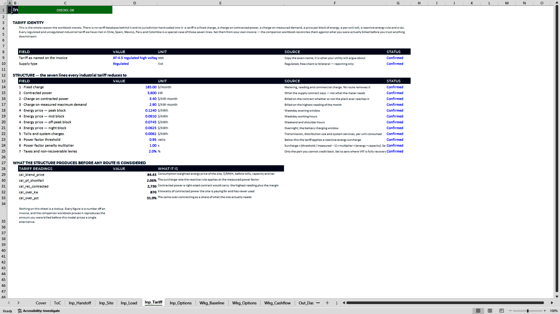 Industrial Power Sourcing: Ppa and Solar Excel Model (Excel template (XLSX)) Preview Image