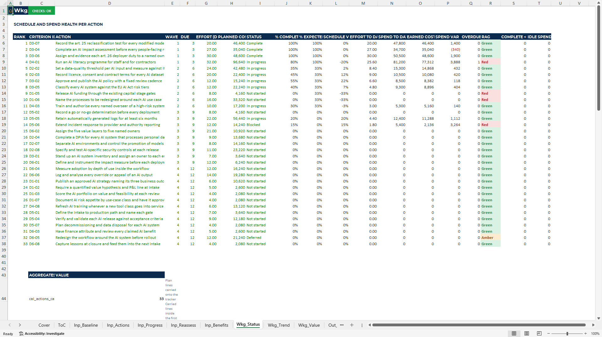 AI Readiness Assessment & Execution Plan Excel Template (Excel template (XLSX)) Preview Image