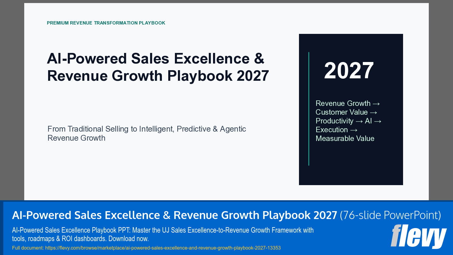 AI-Powered Sales Excellence & Revenue Growth Playbook 2027 (76-slide PPT PowerPoint presentation template (PPTX)) Preview Image