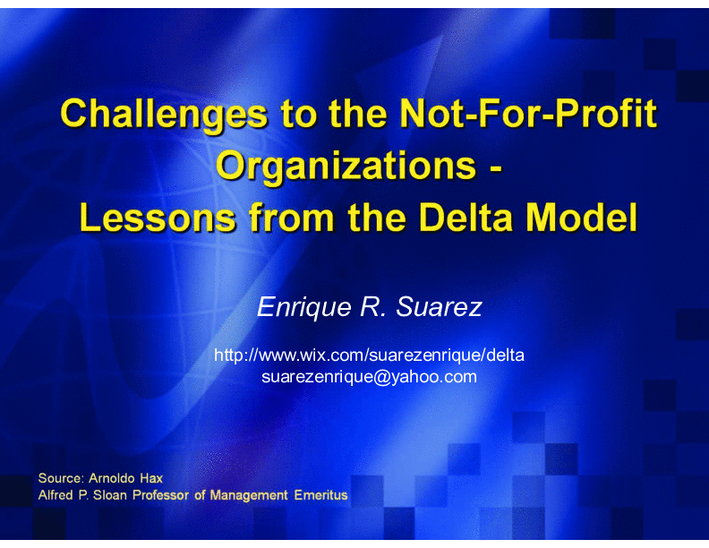 The Delta Model for Not-for-Profit Organizations (19-page PDF document) Preview Image