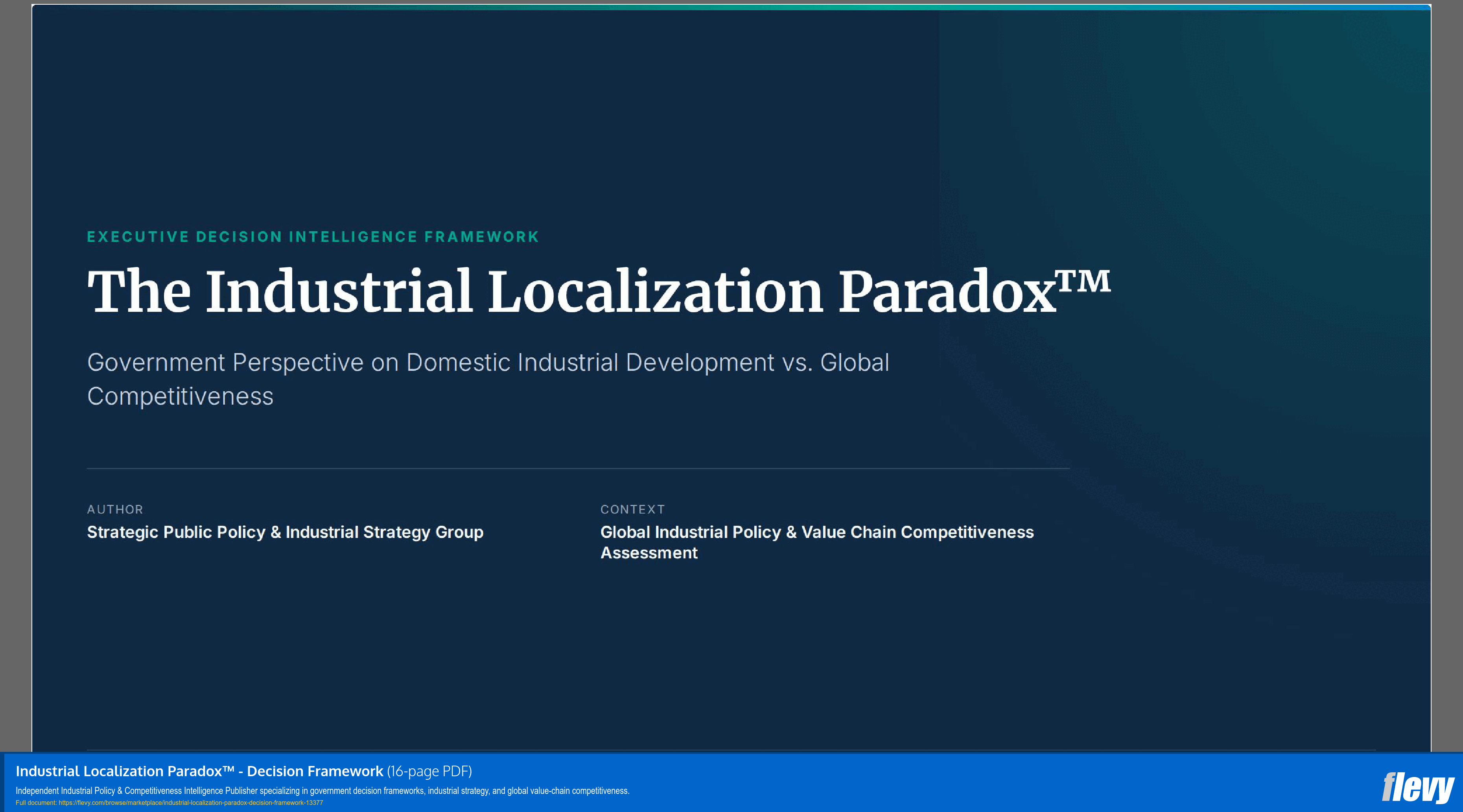 Industrial Localization Paradox™ - Decision Framework (16-page PDF document) Preview Image