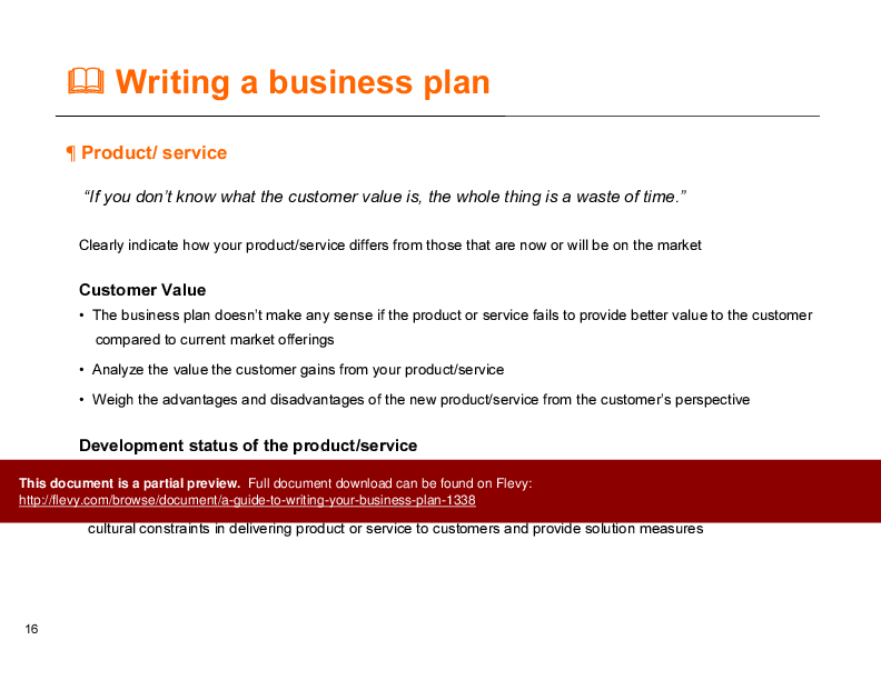 A Guide to Writing Your Business Plan (44-slide PPT PowerPoint presentation (PPT)) Preview Image