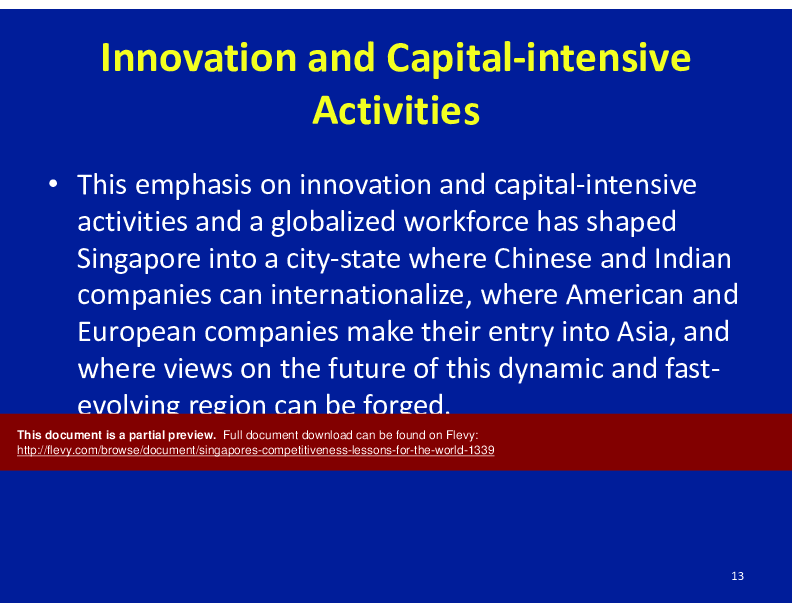 Singapore's Competitiveness/Lessons for the World (64-page PDF document) Preview Image