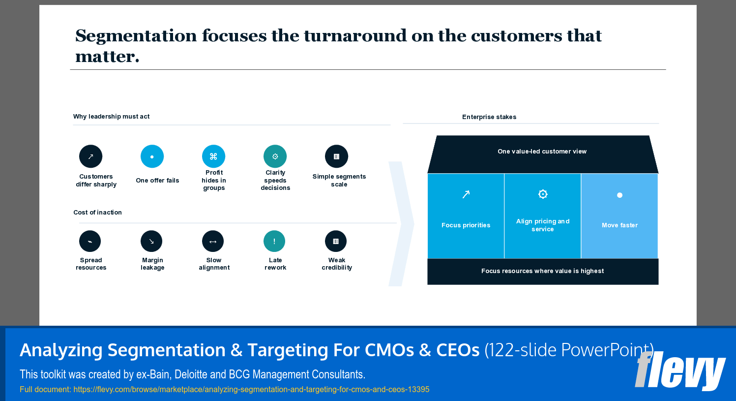 Analyzing Segmentation & Targeting For CMOs & CEOs (122-slide PPT PowerPoint presentation template (PPTX)) Preview Image