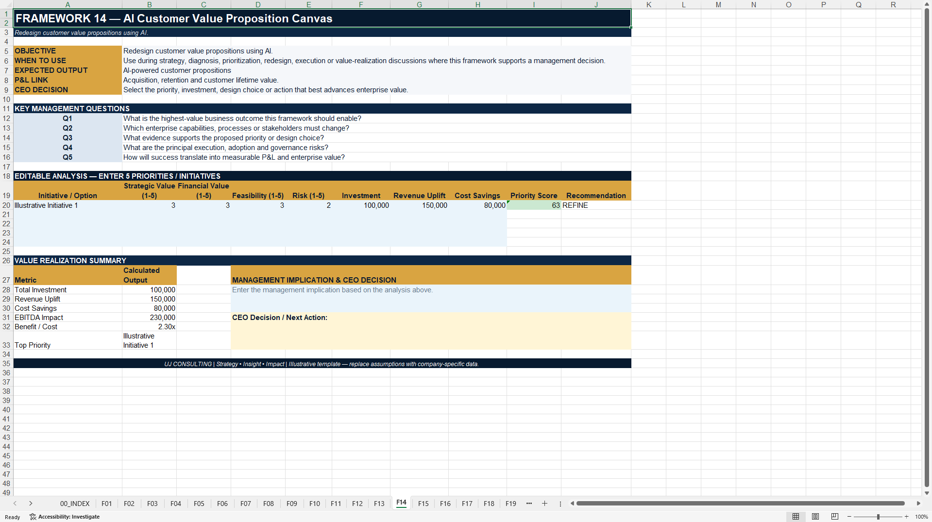 CEO AI Transformation Excel Toolkit 2027 (Excel template (XLSX)) Preview Image