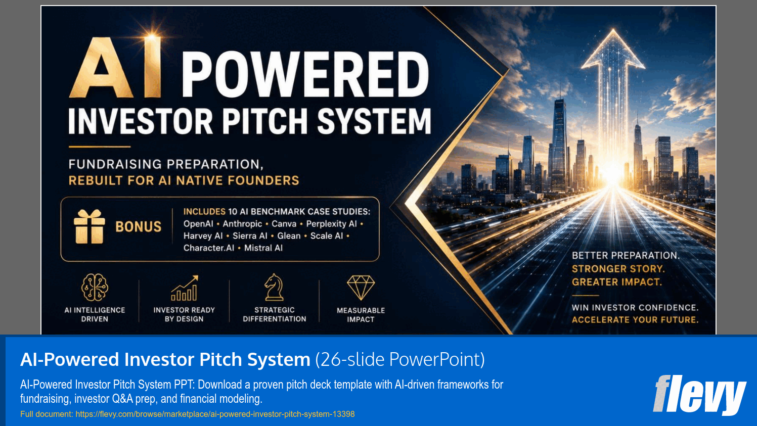 AI-Powered Investor Pitch System (26-slide PPT PowerPoint presentation template (PPTX)) Preview Image