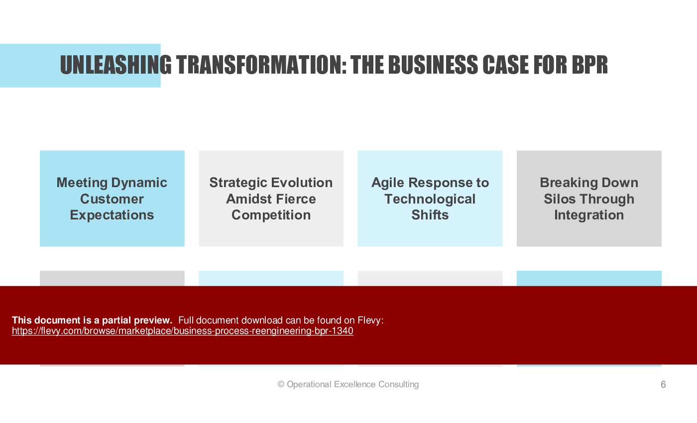 This is a partial preview of Business Process Reengineering (BPR) (143-slide PowerPoint presentation (PPTX)). Full document is 143 slides. 