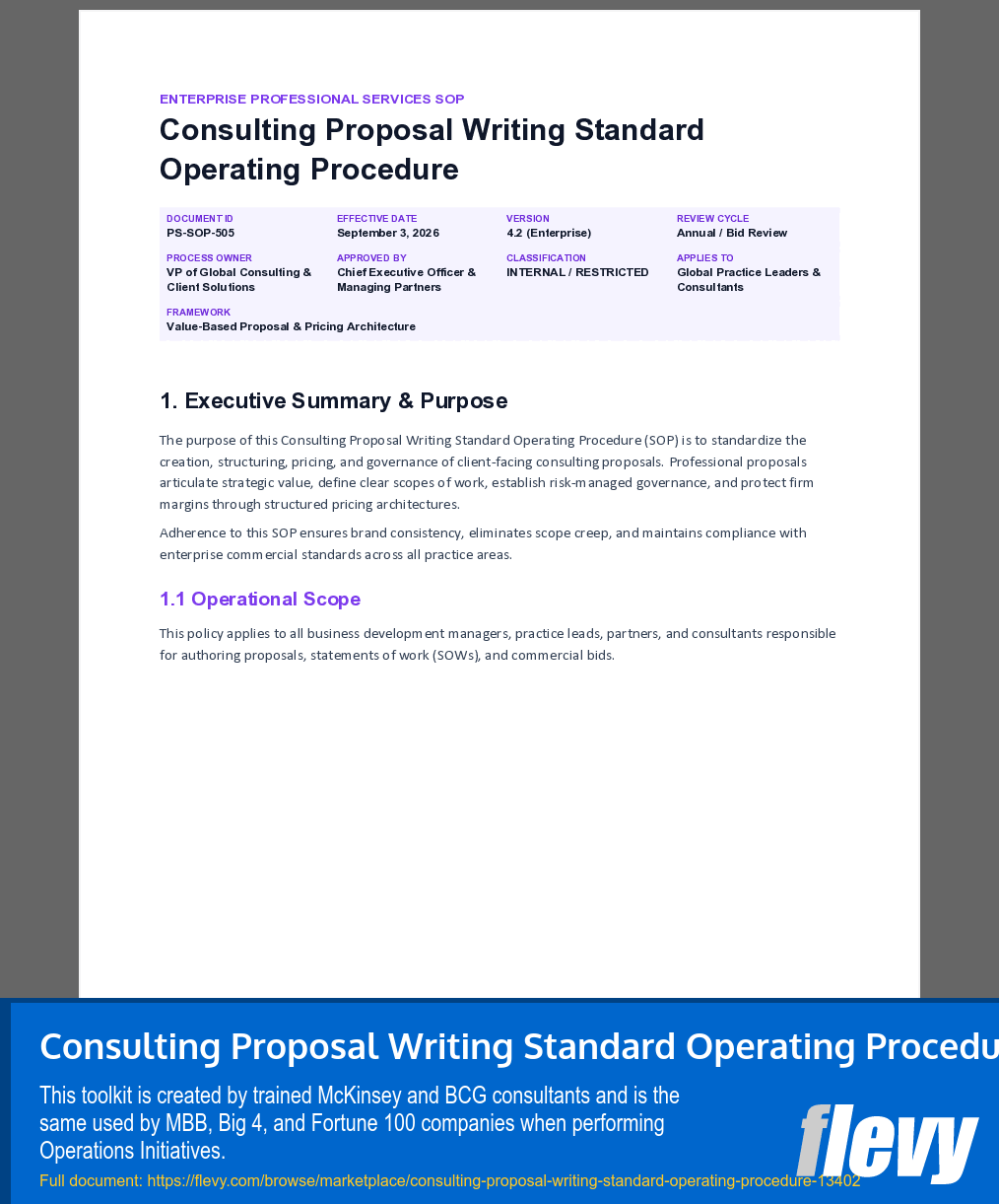 Consulting Proposal Writing Standard Operating Procedure (7-page Word document) Preview Image
