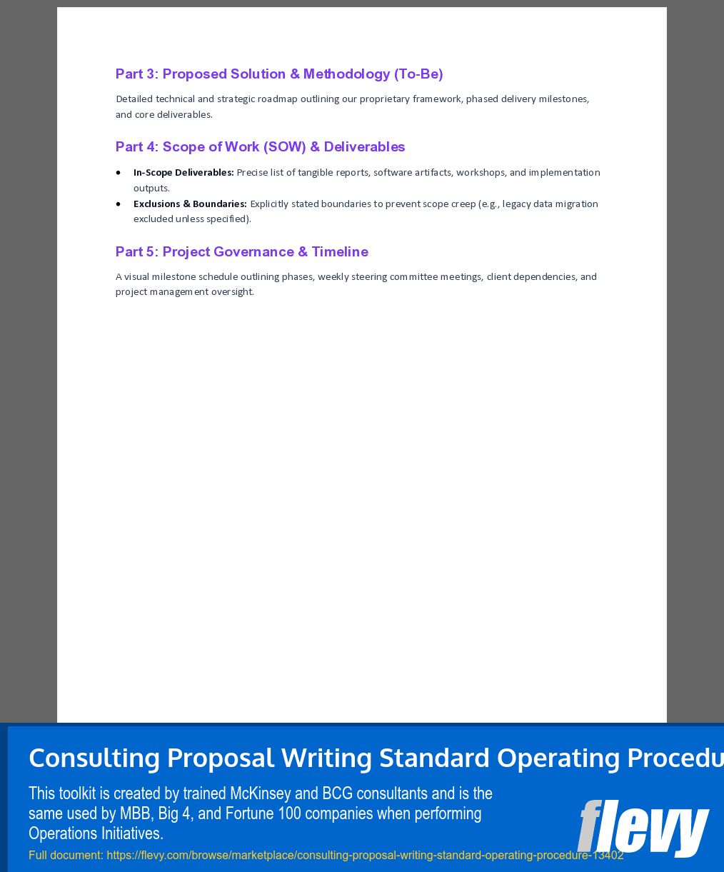 Consulting Proposal Writing Standard Operating Procedure (7-page Word document) Preview Image