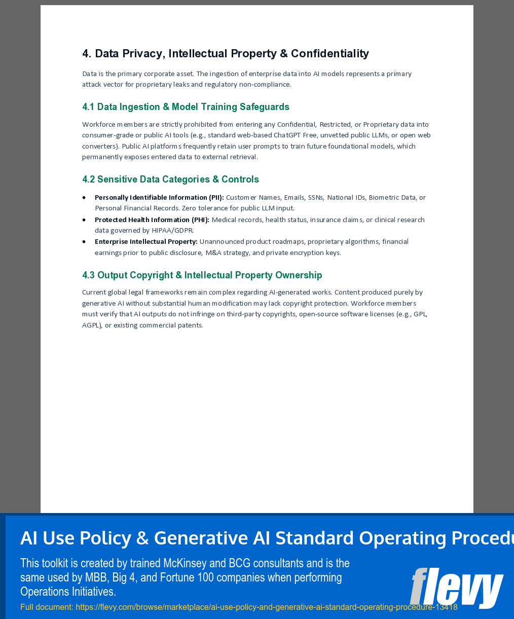 AI Use Policy & Generative AI Standard Operating Procedure (10-page Word document) Preview Image