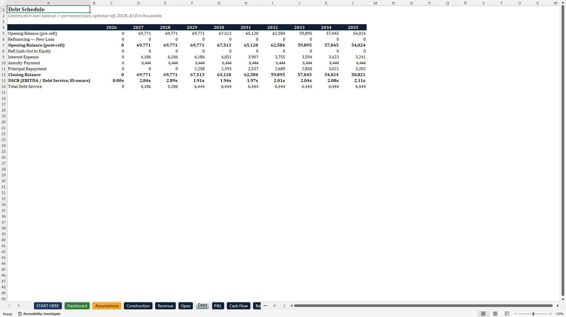 Solar + BESS Project Finance Model (ITC, MACRS, DSCR) (Excel template (XLSX)) Preview Image