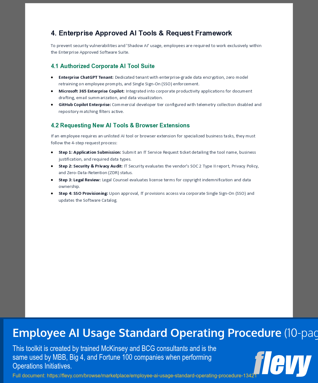 Employee AI Usage Standard Operating Procedure (10-page Word document) Preview Image