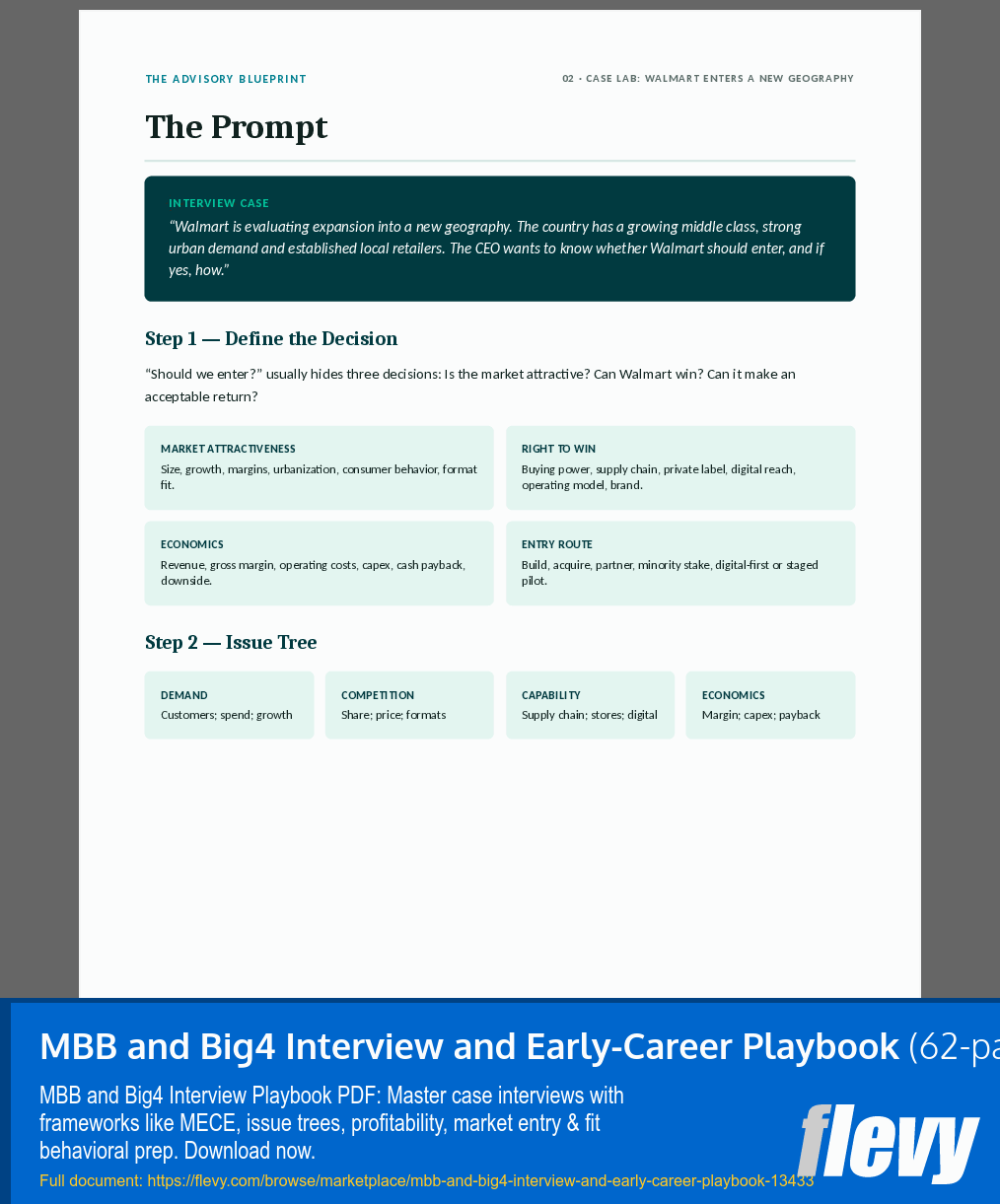 MBB and Big4 Interview and Early-Career Playbook (62-page PDF document) Preview Image