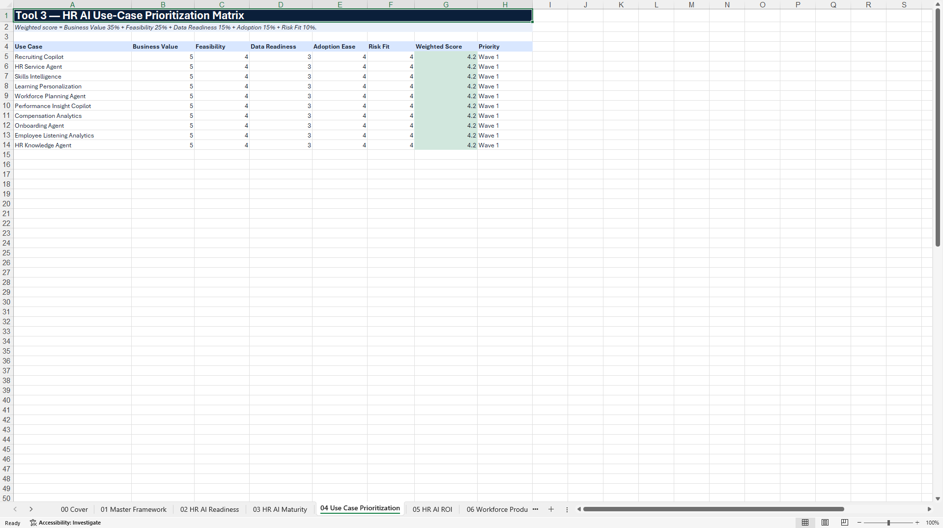AI for HR: The CHRO Transformation Toolkit 2027 (Excel template (XLSX)) Preview Image
